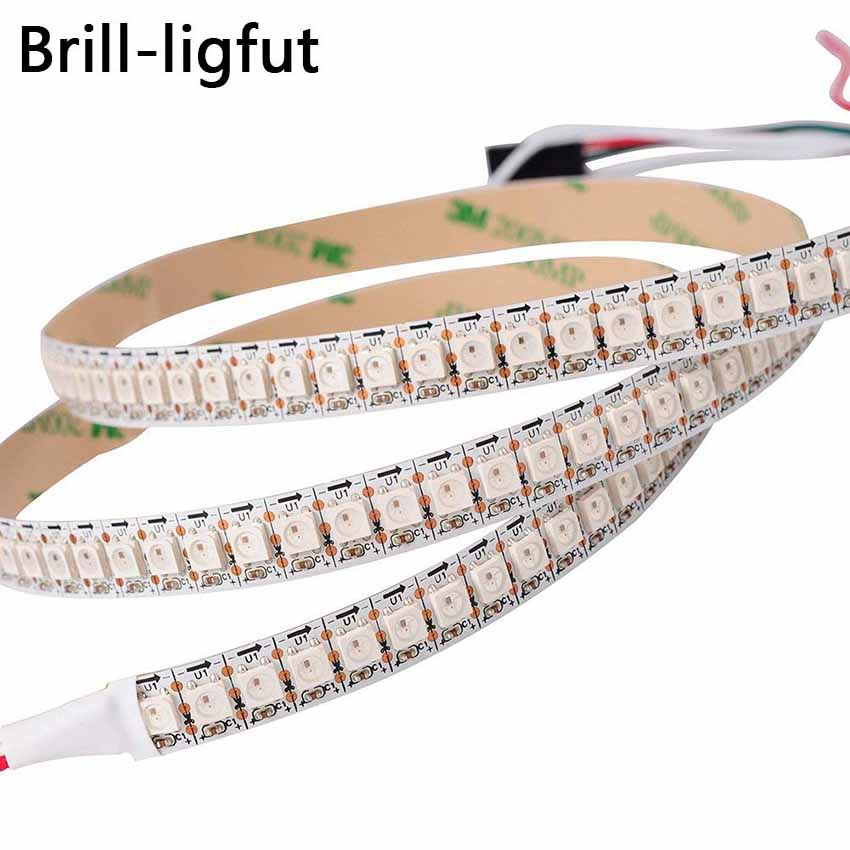 WS2812 WS2812B 1 M/2 M DC5V 144 leds/m Full Color LED Pixel Strip Ingebouwde 2812 Chip 5050 Droom Kleur RGB LED Diode Lint lamp