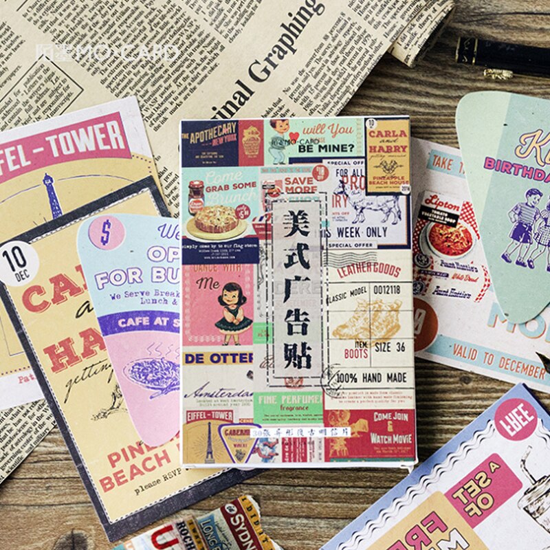 30pcs American Advertising style card multi used C... – Grandado