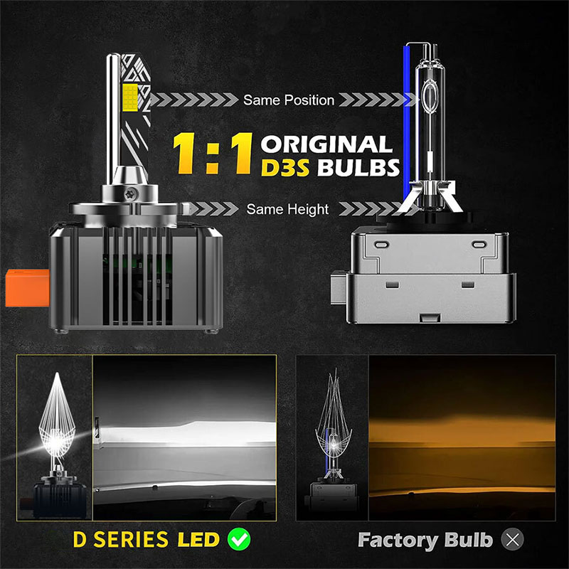2Stck D3S LED Scheinwerfer - 6000LM 6000K 50W Turbo Stecker & abspielen