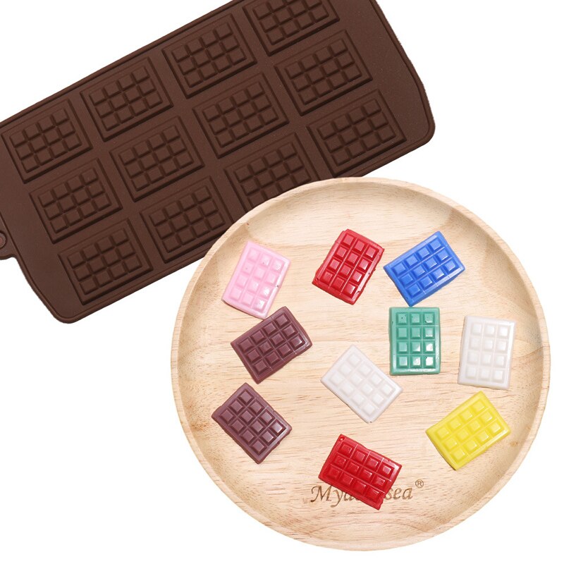 12 agujero de silicona molde de Chocolate, hielo crema moldes para postres utensilios para tartas de molde de hornear fina piel de silicona formas cariño colorido