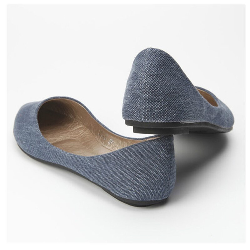 CEYANEAO Summer Breathable Pointed Flat Shoe Women's Shallow Comfortable Boat ShoeE2091