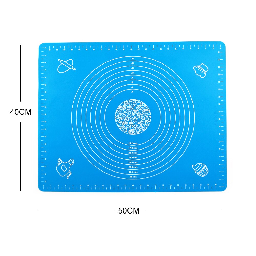 Feuille pour pâte à Pizza, pâtisserie, pâtisserie, ustensiles de cuisine, tapis de cuisson antiadhésif en Silicone: A-Blue - 50 x 40cm