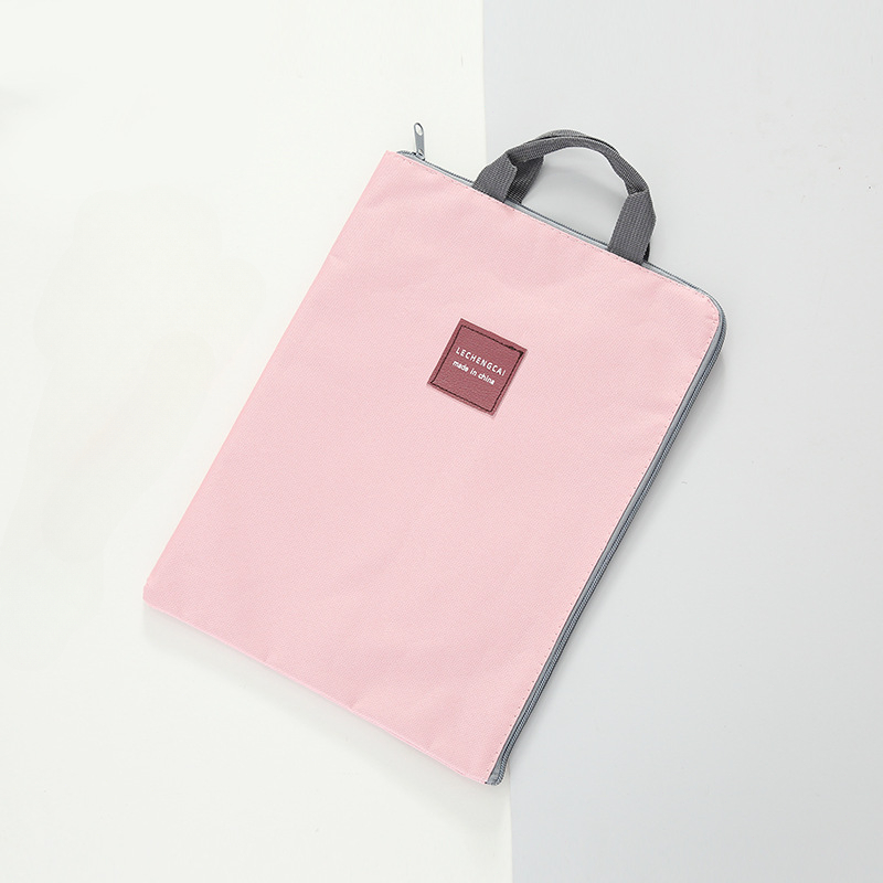 Cartella di file A4 grande in tela Borsa per documenti Valigetta da lavoro Borsa per organizer per riporre carta Cancelleria Forniture per ufficio scolastico: Colore rosa