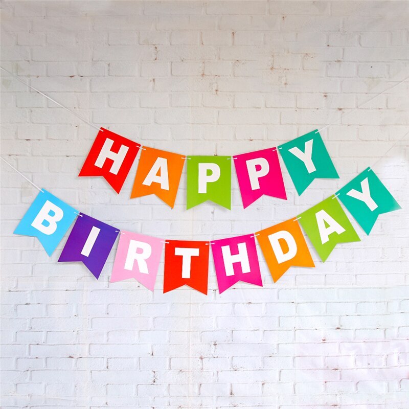 Paper Bunting Garland Banners Flags Happy Birthday Banner For Kids Birthday Party Baby Shower Party Decoration Bnaner