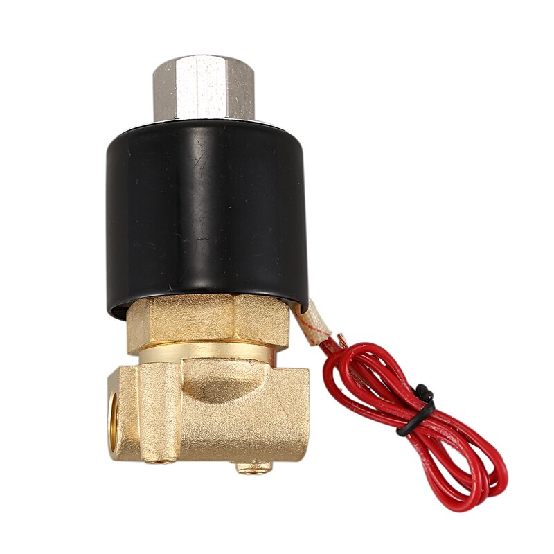 Válvula Solenoide eléctrica de latón normalmente abierta N/O, válvula neumática de 220V para agua, aceite y Gas