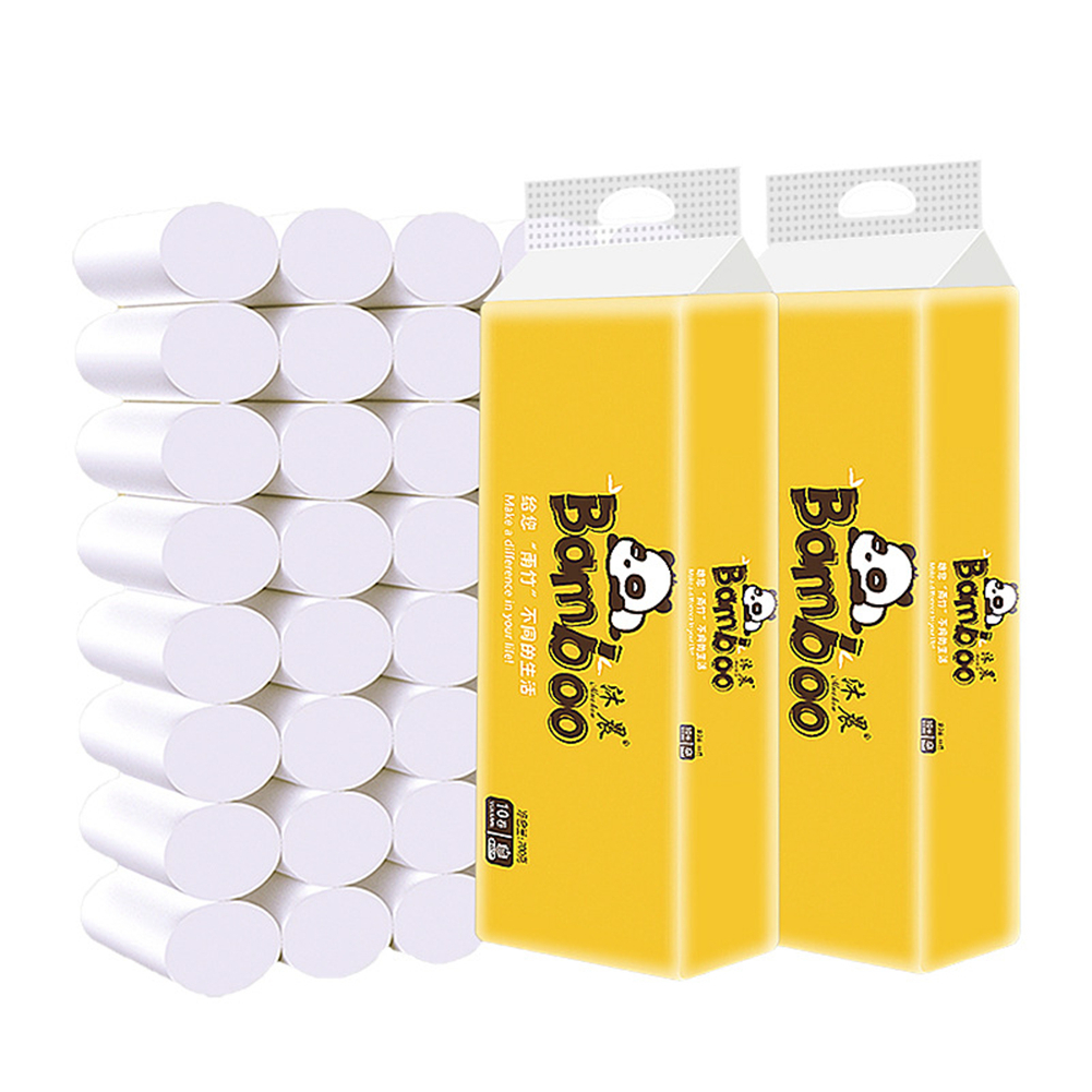 10 Rolls Zachte Toiletpapier Papierrol Tissue Papierrol 4 Layer Verdikte Huishoudelijke Papier Wetable Papier Voor Huis Nakin papier