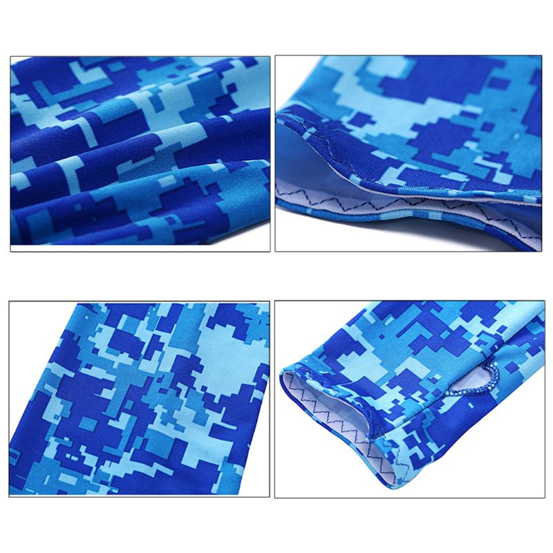 Hals gamacher og handsker 2 in 1 arm ærmer hals gamacher sæt camouflage cykling bandana ansigtsmaske handsker  c90e