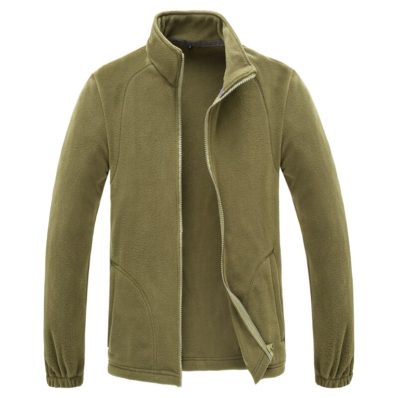 Alpinskin manteau en molleton pour homme, coupe-vent thermique pour Sport de plein air, escalade, Camping Trek, VA484: Army Green / Asian Size S