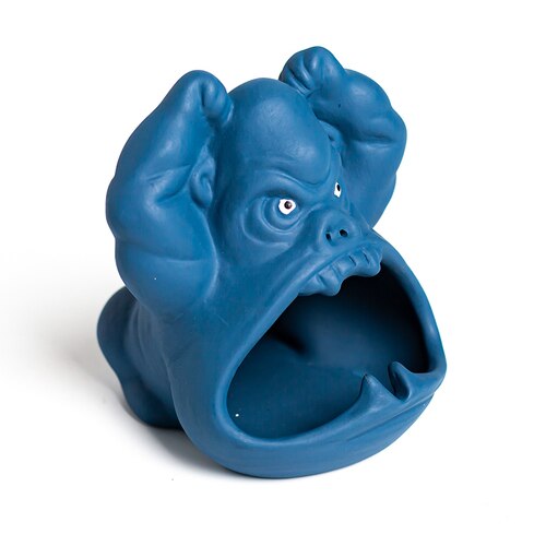 Cute Cartoon Animal Ashtray Orangutan Anti-fly Ash Ceramic Household Living Room Large Capacity Car Ashtray Home Decor: blue
