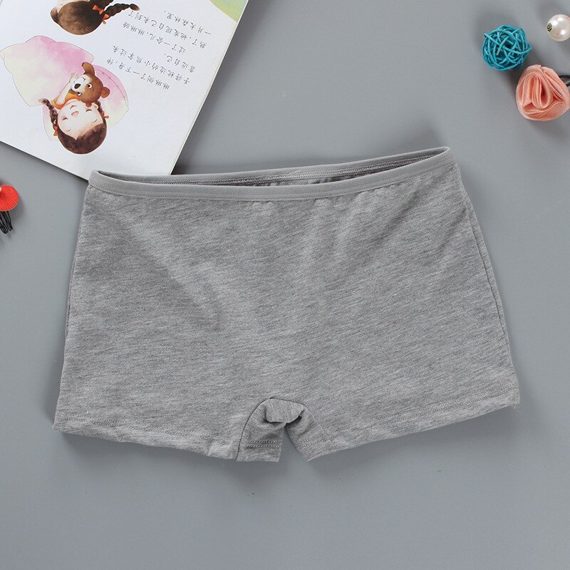 Flickor i bomull barn trosor andas tonårskalsonger boxershorts för barn underkläder 8-14 år: Tnn 0231 grå