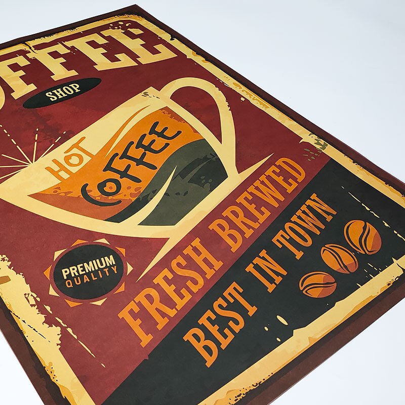 Kaffee werbung Poster frische gebraut in stadt retro Kraft papier Poster Cafe Heimat dekoration malerei kern Zauberstab aufkleber
