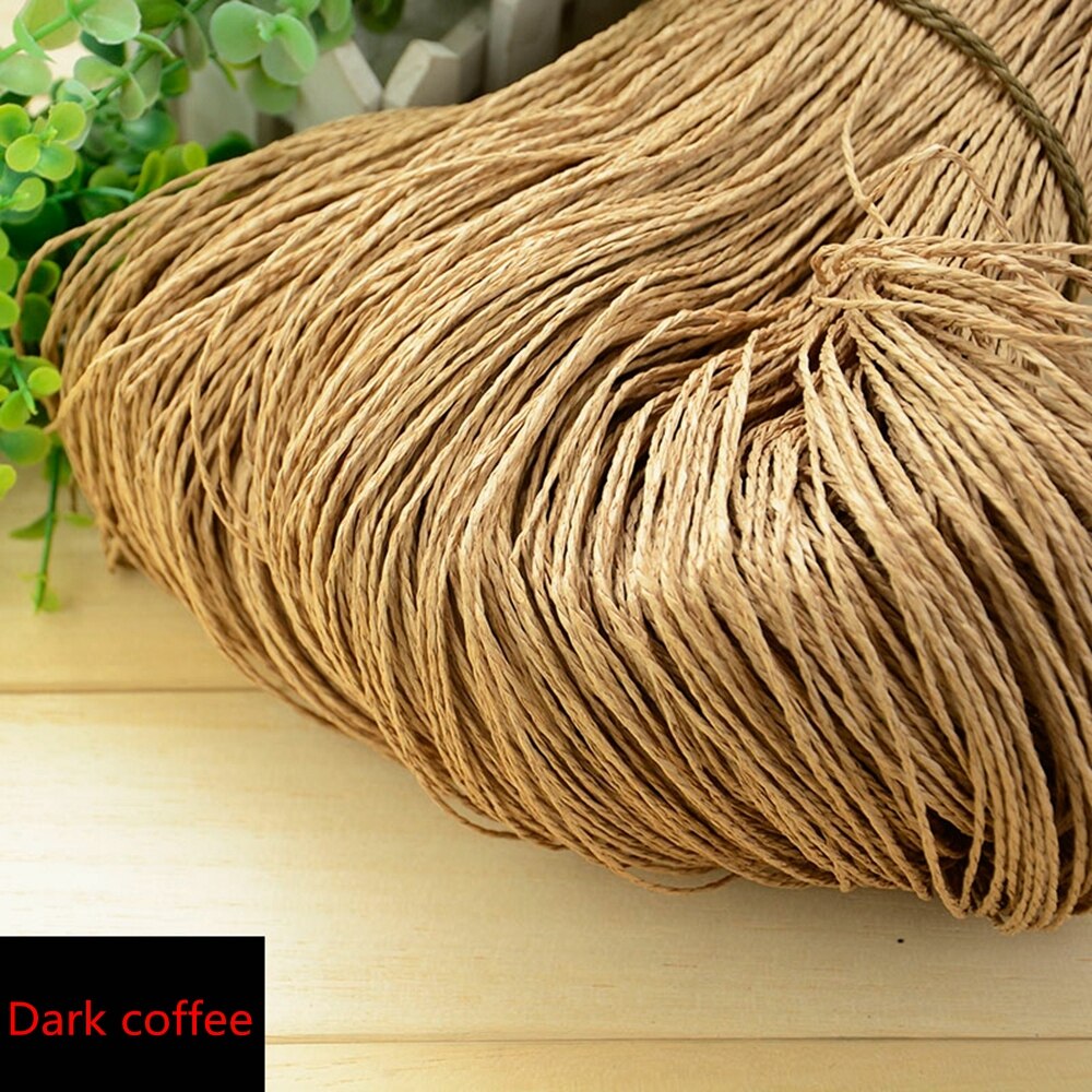 500G Raffia Stro Garen Handgemaakte Breien Hoed Haken Garen Handcrafts Materiaal