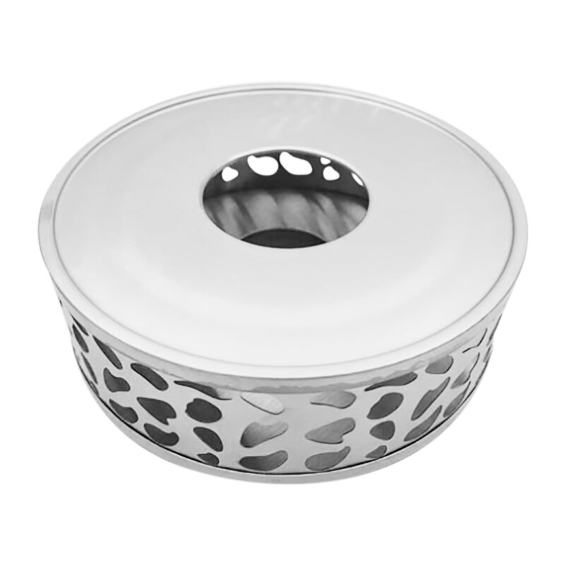 Theelichtje van roestvrij staal, ronde theelichthouder met kaarsenvoet, theelichtje, theestandaard (zonder kaarsen): Default Title