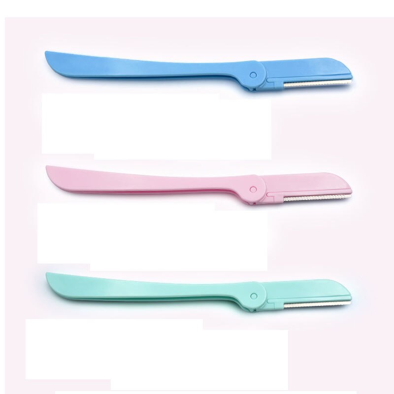 Kit de depilación portátil para cejas, maquinilla de afeitar facial para mujer, juego de cosméticos de corte plegable para cejas, 1/3 / 6 uds.: 3PC Color mixing