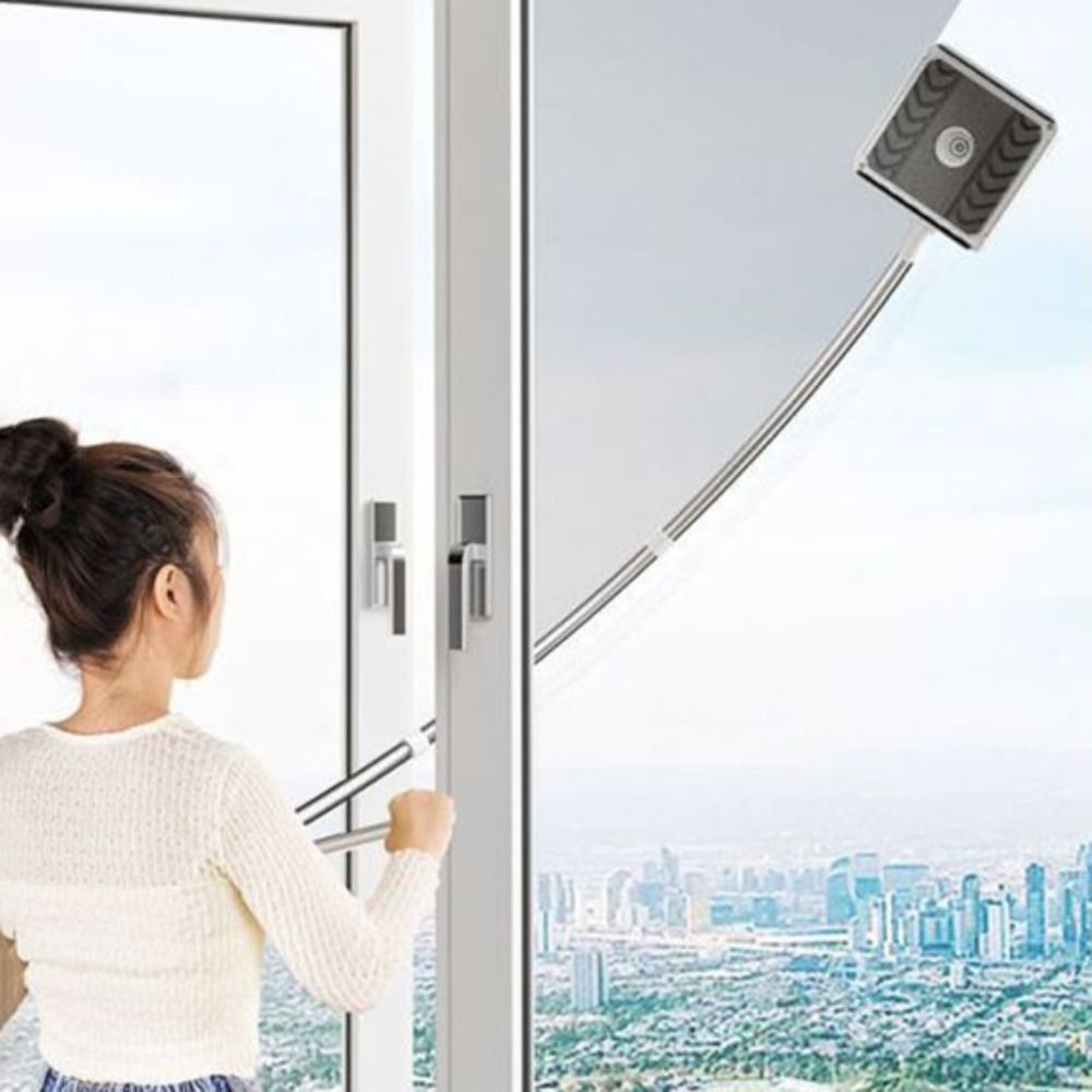 Nettoyeur de vitres en acier inoxydable et PP, outil flexible gris, périphérie extensible, plus récent