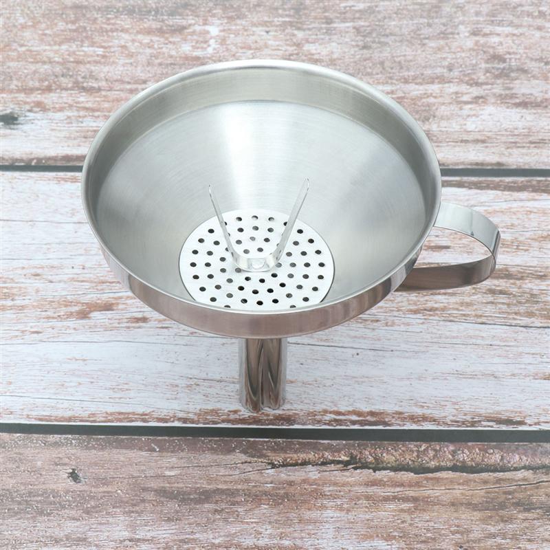 Kitchen Strainer Filter Funnel Stainless Steel Funnel Wall-Mounted Cooking Funnel No Magnetic Thickening Oil Funnel