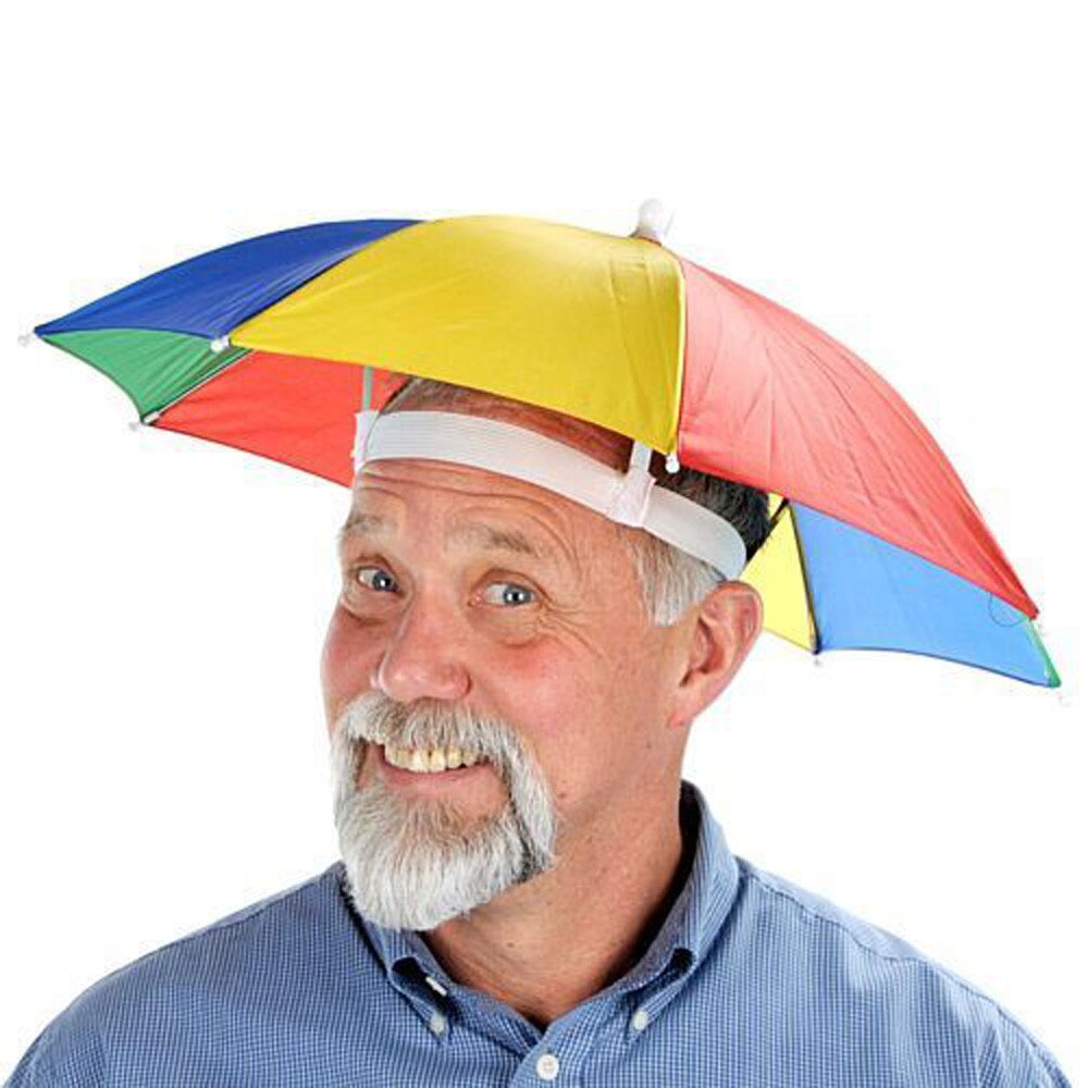 Digital Camo gorra para senderismo y pesca paraguas lluvia mujeres uv paraguas para mujeres al aire libre plegable sombrillas para la cabeza: MULTICOLOR