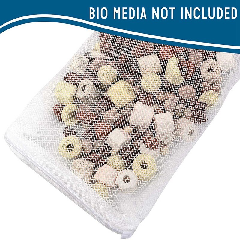 16 Pcs Aquarium Mesh Media Filter Zakken, nylon Media Filter Mesh Zakken Met Rits (Voor Particulate Carbon), Bio Ballen