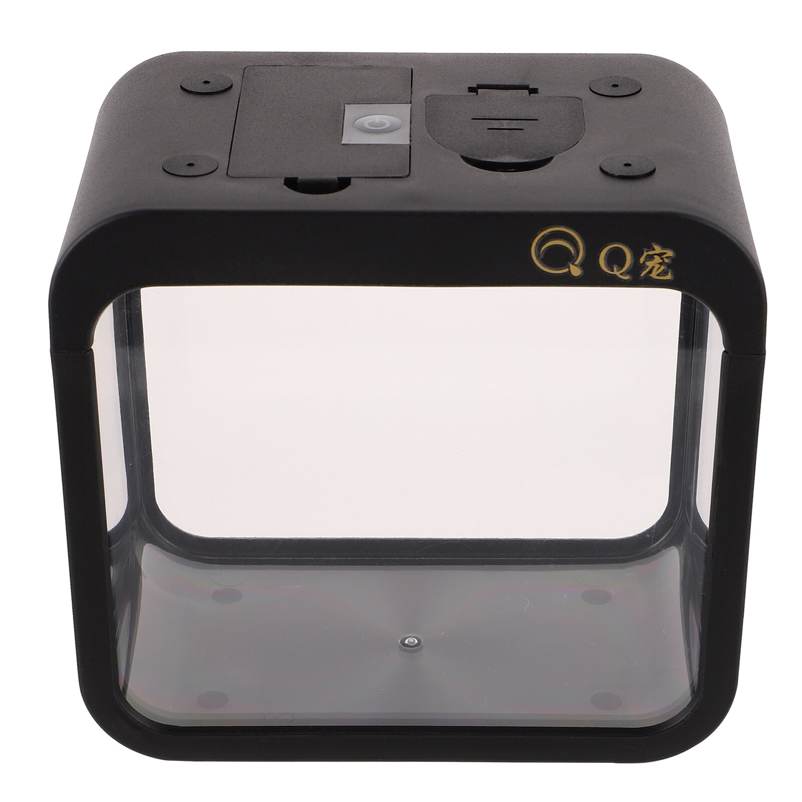 Mini Landscaping Aquarium Clear Fish Tank Fish Breeding Isolation Box Fish Battle Box with Light: Black