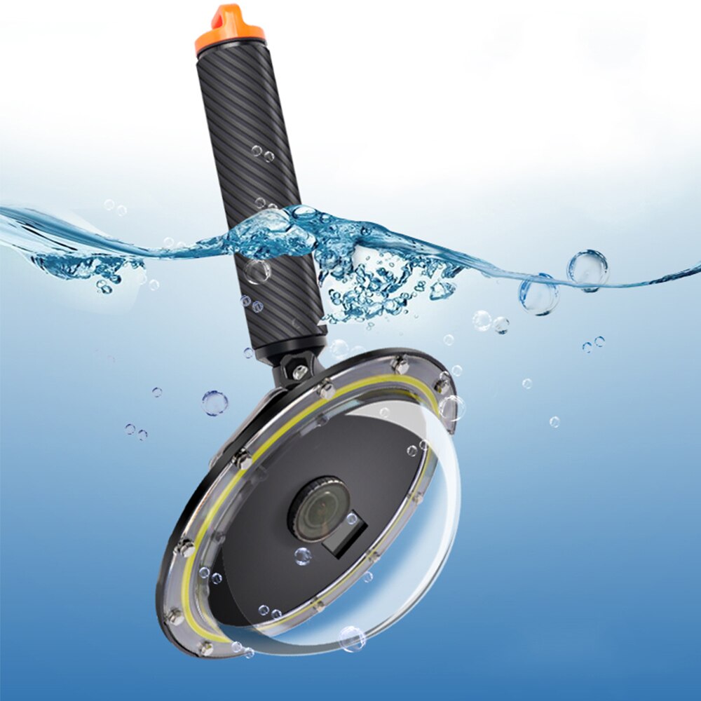 Ruigpro 6 & #39 ;& #39 ; wasserdichtes tauchgehäuse mit dome-port und schwimmendem griff für dji osmo action-kamera-objektivzubehör