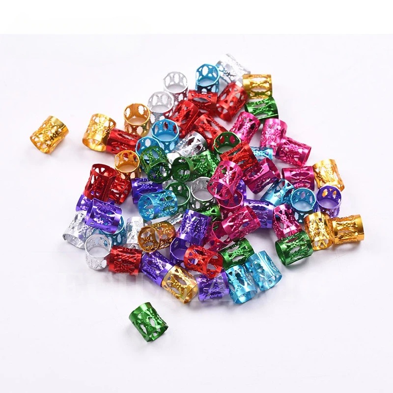 100 Uds. Anillos para el cabello para rastas, Clip ajustable para puños, trenzas para el cabello, joyería para el cabello Loc para trenzas, horquilla, accesorios para el cabello para niña