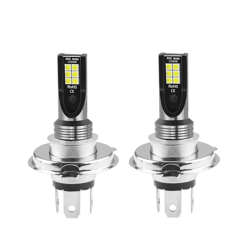 2 stuks waterdichte  h4 24w auto koplampen koplampen 12 led mistlampen conversiekit super heldere led lamp 6500k
