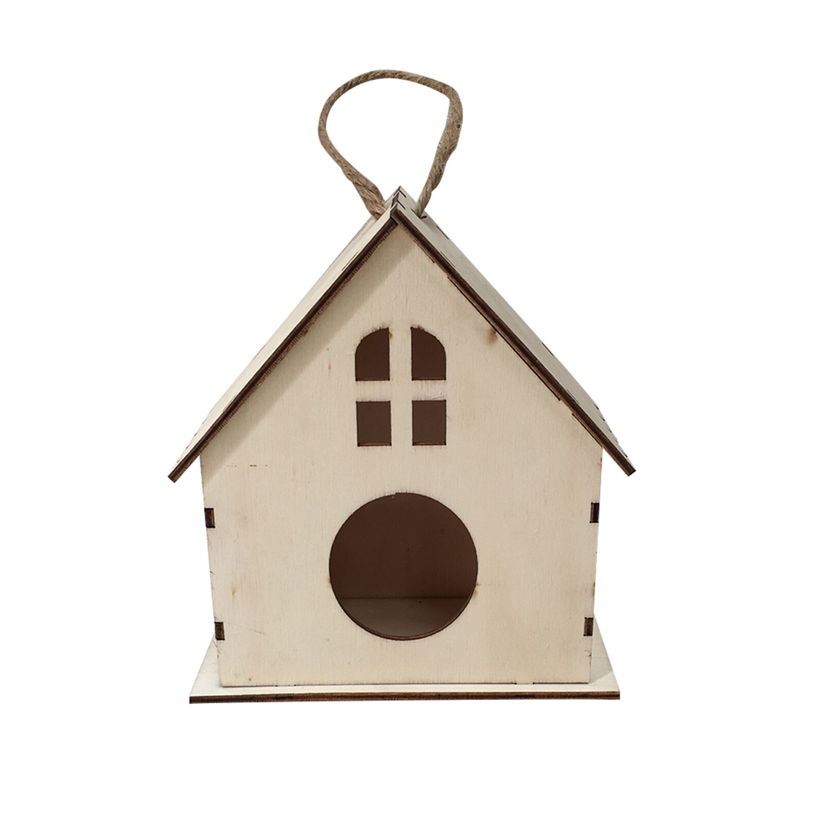 Outdoor Wooden Bird House Hanging Tree Hand-painted Kids DIY Home Garden Decoration Detachable Nest Craft For Outside
