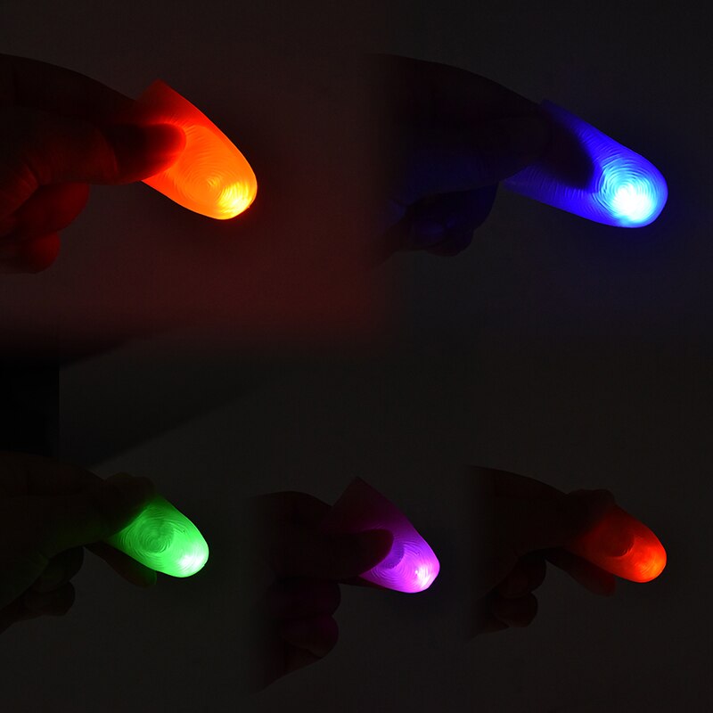 1pc Luminous Novelty Funny Magic Trick Props LED Light Flashing Fingers Kids Amazing Fantastic Glow Toys Children Decor