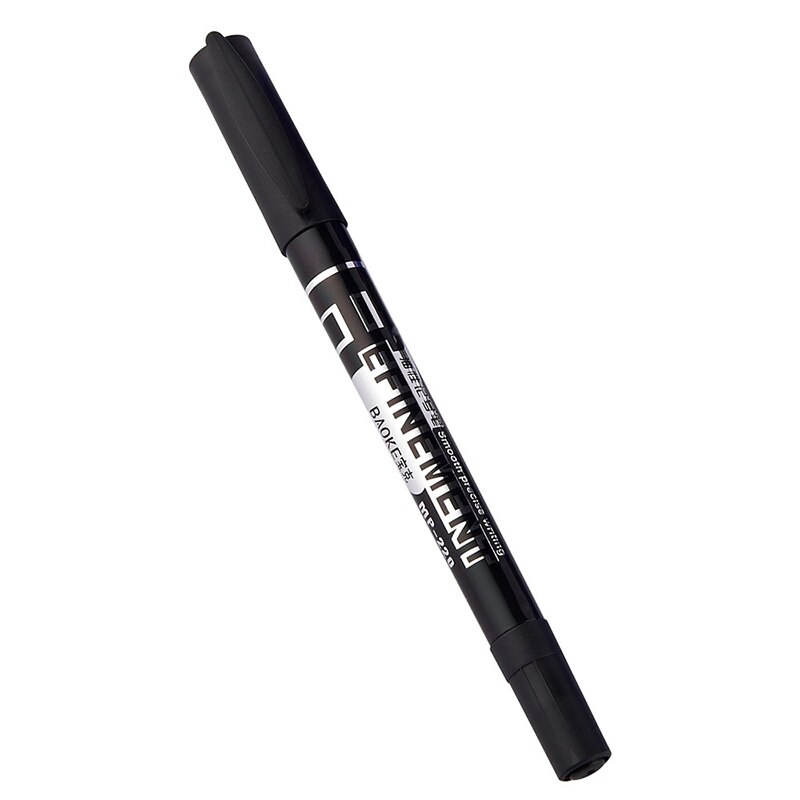 1 Pcs Red/Blue/Black The Office Supply Double-head Marker Pen Stationery Oily Markers Fast Dry Marker Pens: black