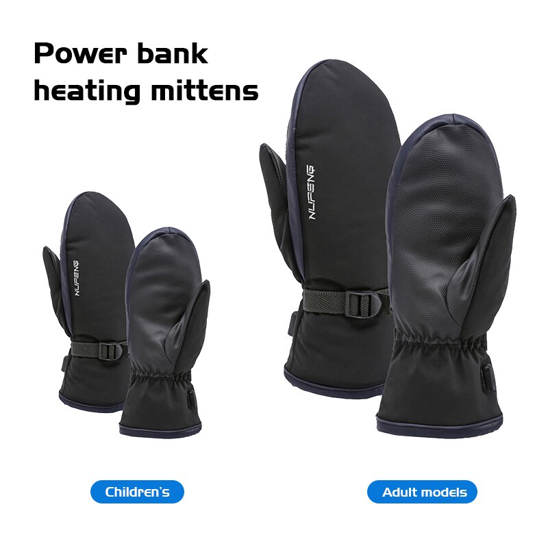 Power Bank Heating Gloves Double-sided Heating USB Electric Heating Mittens To Keep Warm In Winter Adjustable Temperature