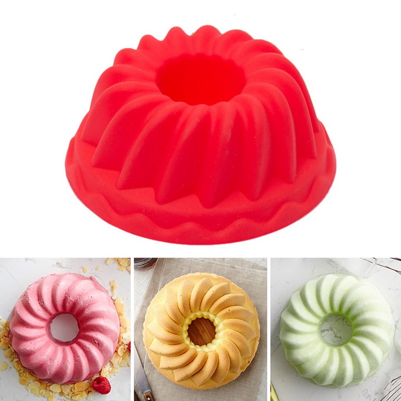 Silicone Cake Molds Spiral Shape Cake Bakeware Baking Tools 3D Bread Pastry Mould Pizza Pan DIY Birthday Wedding Party