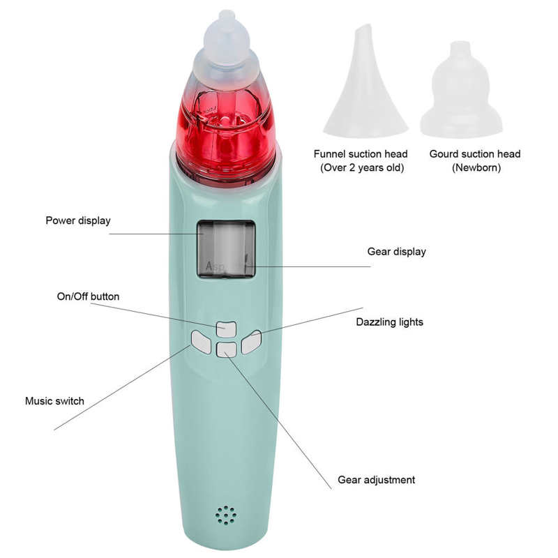 Limpiador Nasal de bebé con ventosa para el cuidado del bebé, limpiador Nasal eléctrico para recién nacido, equipo de corte, aspirador de nariz higiénico seguro