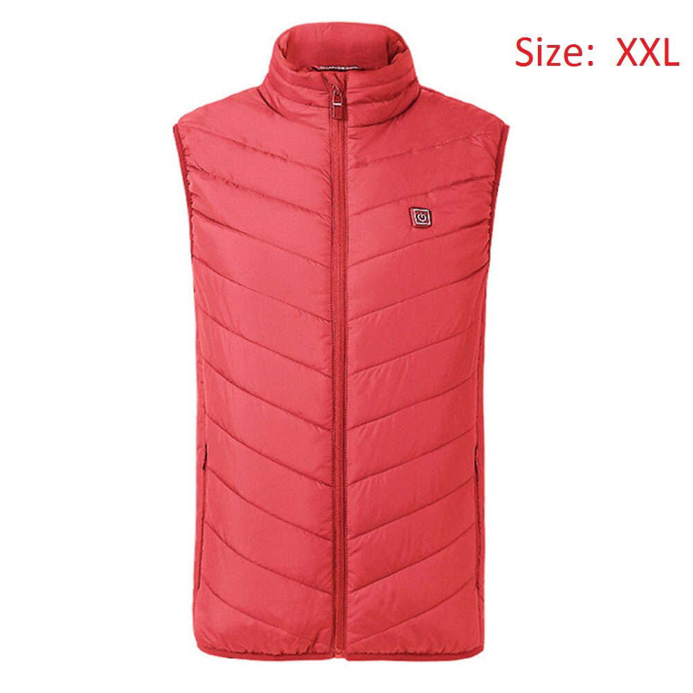 Verwarming Vest Wasbaar Usb Opladen Verwarming Warm Vest Controle Temperatuur Outdoor Camping Wandelen Golf Elektrische Thermische Kleding: Rood / M