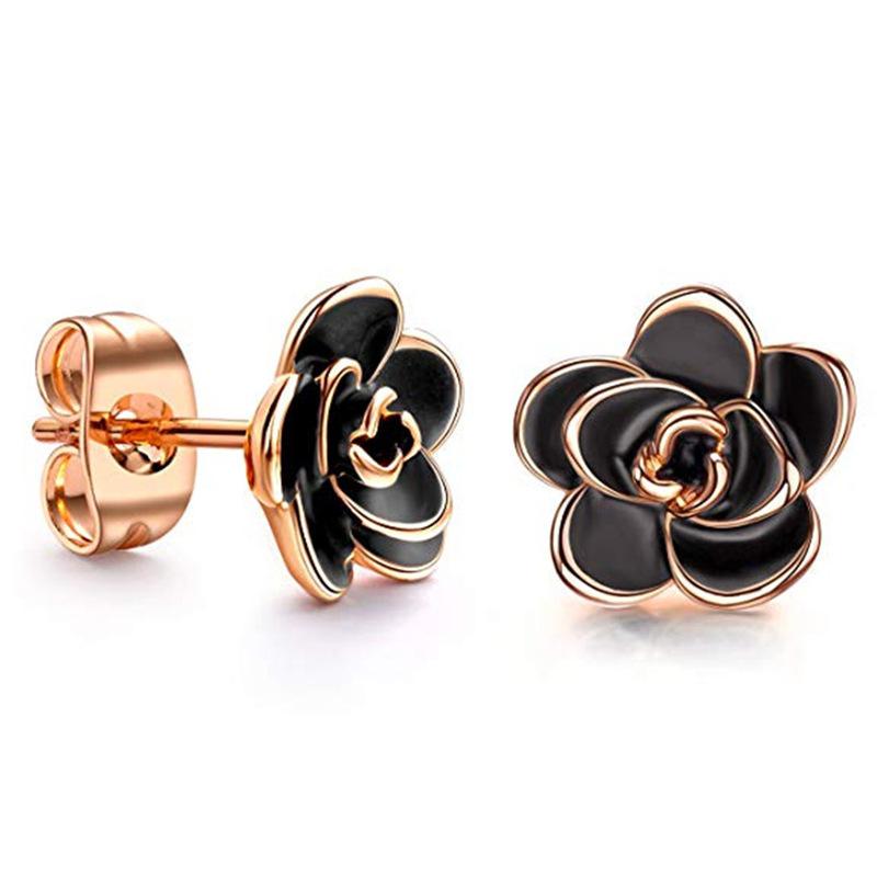 Pendientes de plata de ley 925 para mujer, chaquetas bonitas, flor rosa, pendientes de Gril, joyería Multicolor, accesorios, de: WG215D