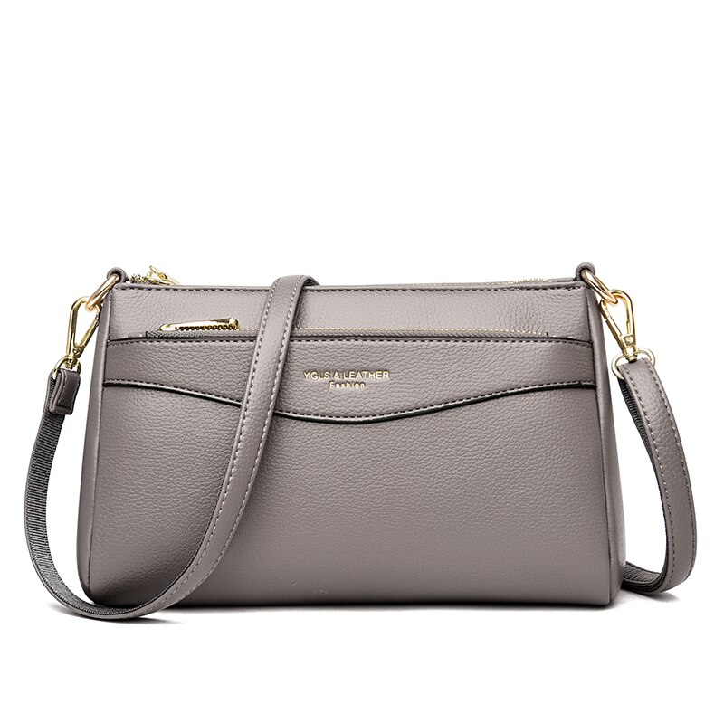 Oude Tang Pu Lederen Schoudertassen Voor Vrouwen Winter Luxe Black Crossbody Sac een Belangrijkste: Gray