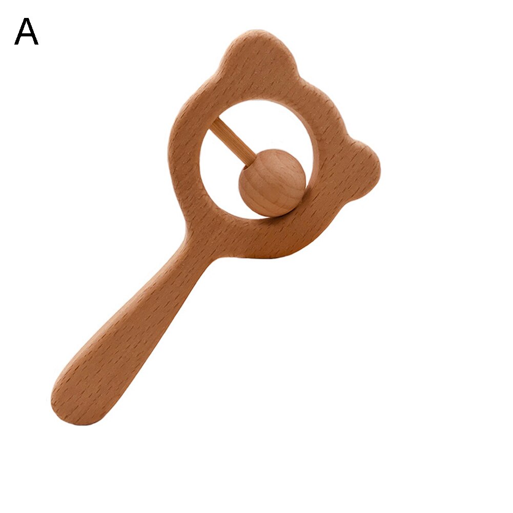 Baby Toys Wooden Teether Rattle Wooden Bracelet Hand Teething Rattles Musical Chew Play Gym Stroller Toys Children Teething Toy: A