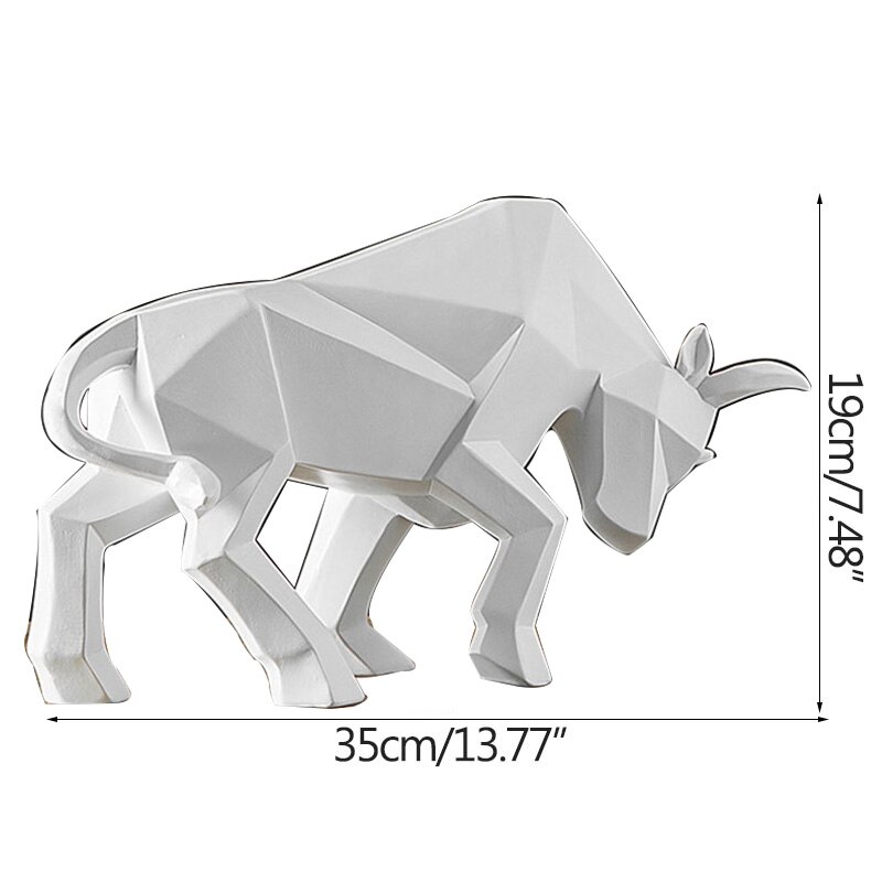 Stongwell nordisk origami hest abstrakt skulptur moderne enkelhed harpiks geometrisk dyrehåndværk boligdekoration ornamenter: Ko