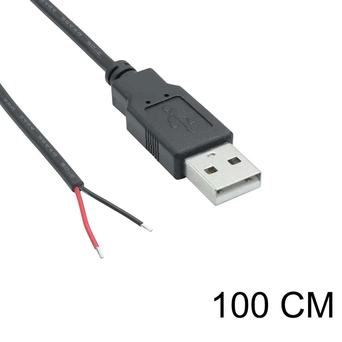 Cable USB Pigtail macho hembra Cable de alimentación pelado conector de repuesto de 12V para tira LED USB reemplazar reparación ventiladores altavoz: Marfíl