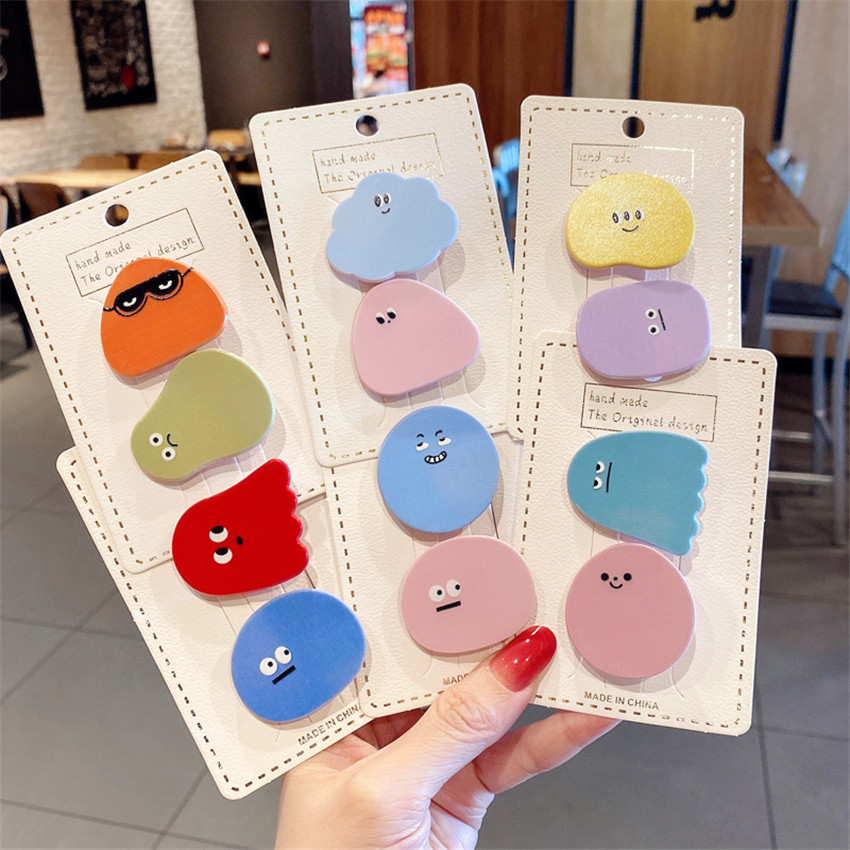 2Pcs Haar Clip Leuke Haaraccessoires Meisjes Zweet Woede Uitdrukking Haar Clips Hoofddeksels Haarspeld Leuke Vrouwen Hoofdtooi