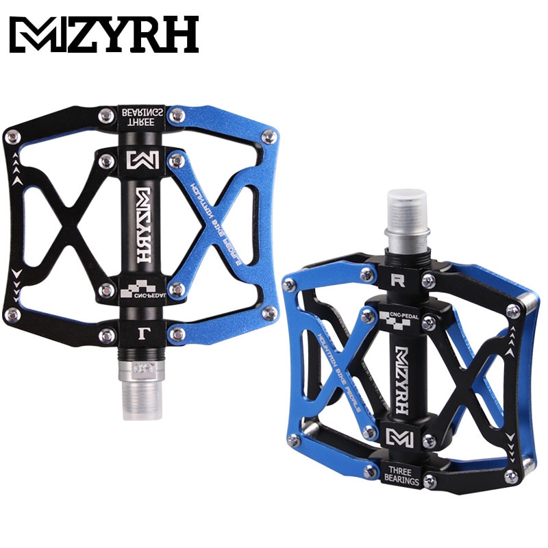 MZYRH Aluminuim MTB Mountain Bike 3 Sealed Bearing Bicycle Pedals Wide: Black Blue