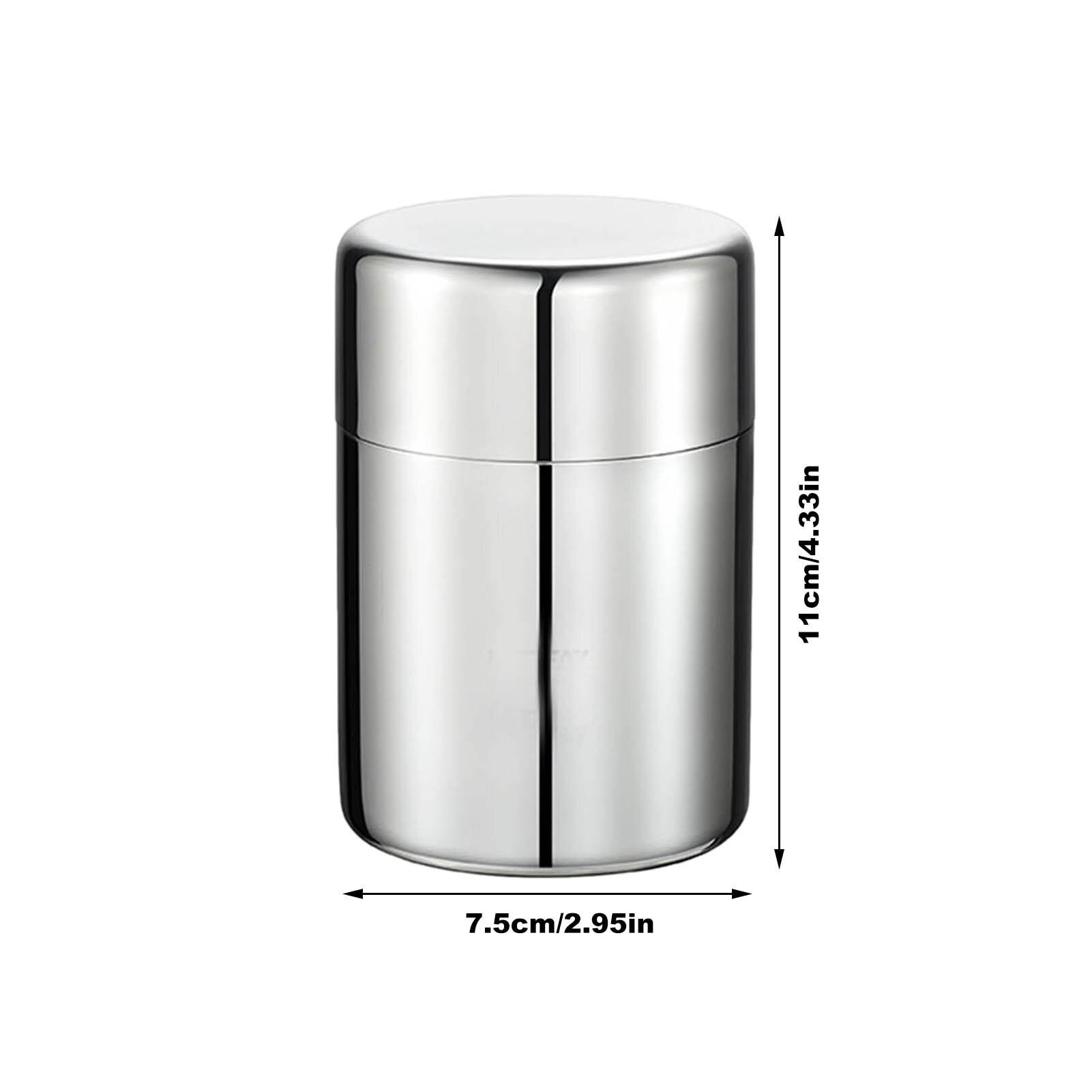 Recipiente de acero inoxidable con tapa hermética para té, recipiente de lata para té suelto, Mini olla de sellado de Metal portátil para el hogar
