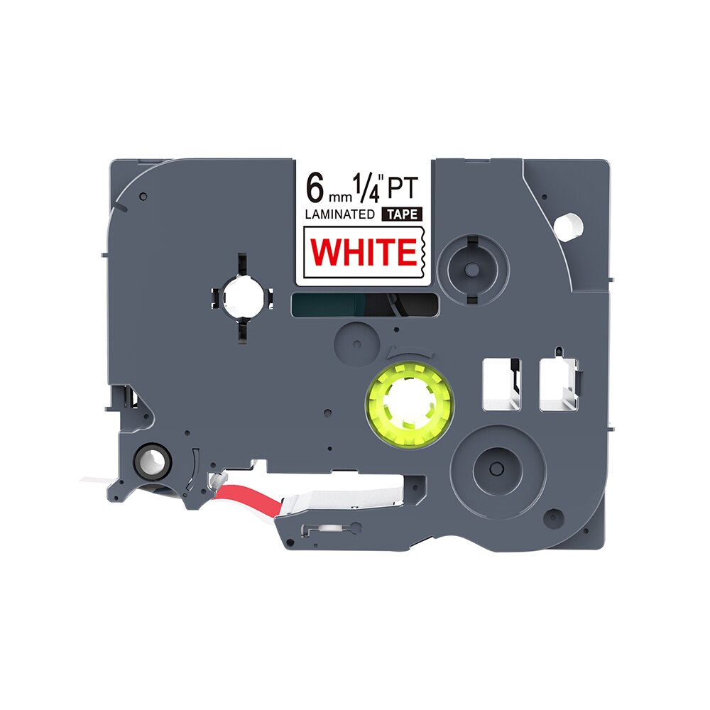 1PCS PUTY 6mm Black On White TZe-211 tz211 TZ-211 label tapes compatible for PT200 1000 D210 H110 E110 P-Touch label printers: Red-White