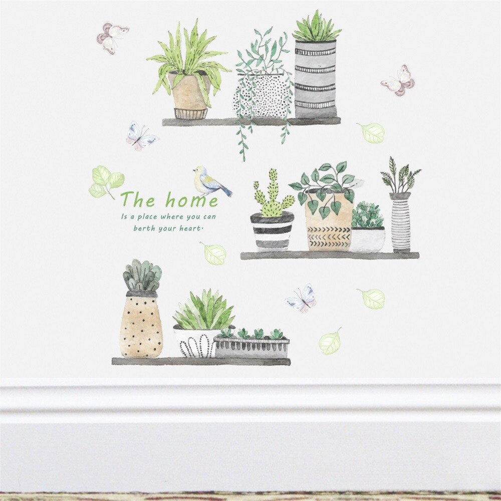 Decoratieve Schilderkunst Bedroomliving Kamer Tv Stickers Muurschildering Cactus Muursticker