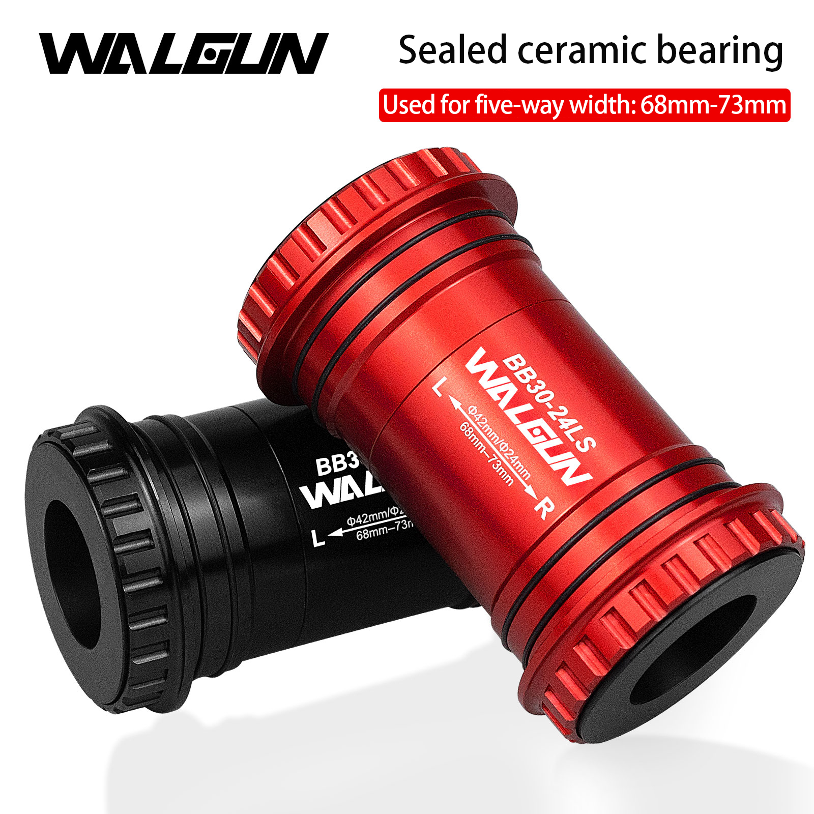 WALGUN BB3024 Bicycle axle Bracket BSA Thread Kit Road MTB Bike Frame Ceramic Bearing 24 30 mm DUB Crankset Bike Parts