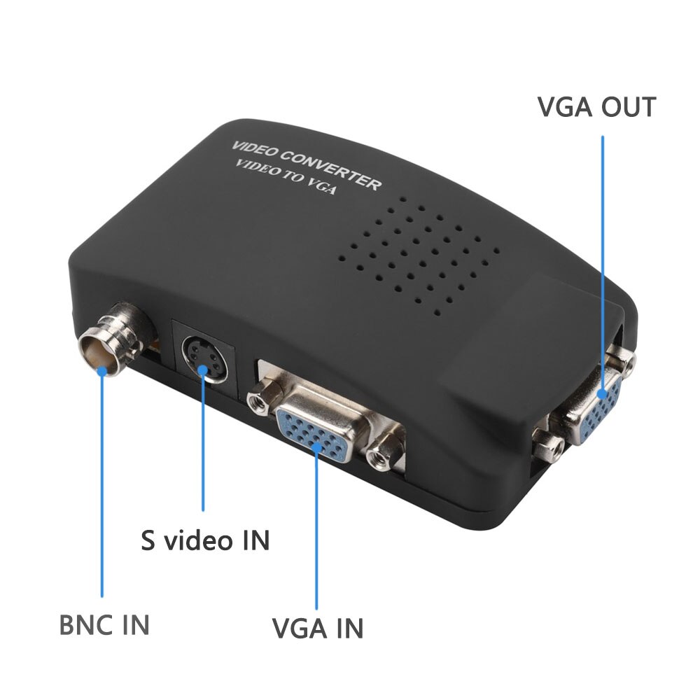 Bnc naar vga video converter composiet s video-ingang naar pc vga-uitgang adapter converter schakelkast voor pc mactv camera dvd dvr