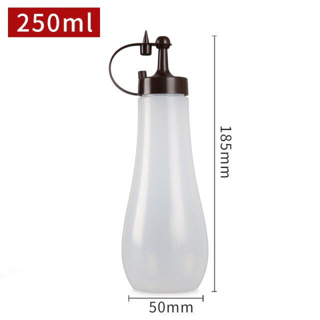Würze Squeeze Flasche Sauce Squeeze Squirt Flasche für Küche Sirup Salat Dressing Öl Ketchup Container Food Dispenser: Black-250ml