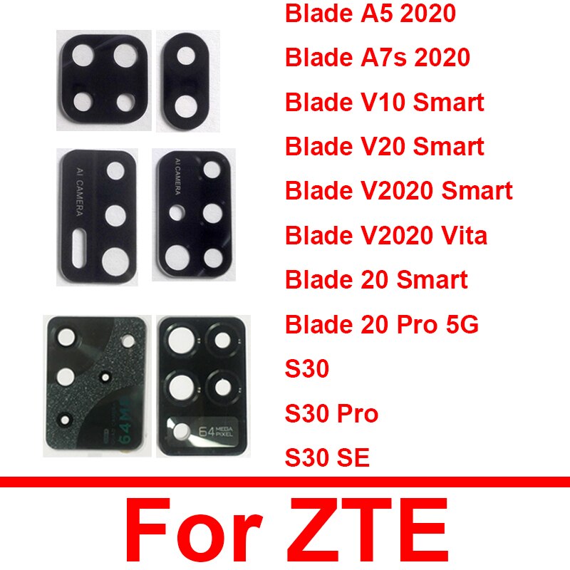 Achter Terug Camera Glazen Lens Sticker Tape Voor Zte Blade A5 A7S V10 V20 V2020 20 Smart Vita 20Pro 5G S30 Pro S30 Se Onderdelen
