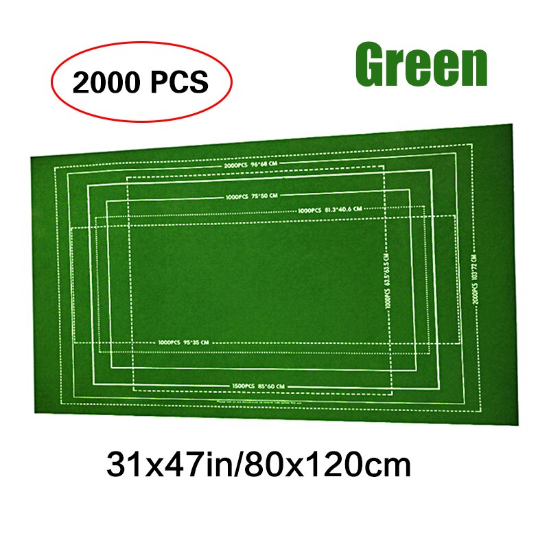 Portable Travel Puzzle Storage Mat Roll Up Mat Jigsaw Roll Felt Mat Play Mat for up 1500/2000/3000 Pieces: Green for 2000pcs