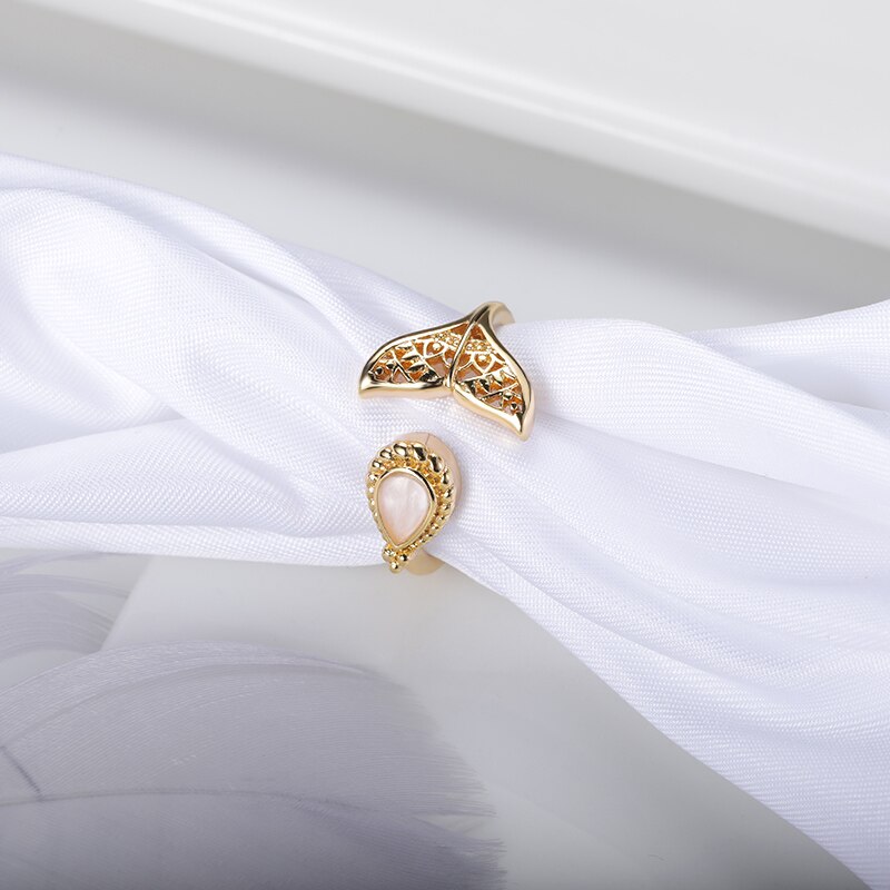 Anelli di coda di sirena di cristallo carino di moda per gioielli da spiaggia da donna anello di colore argento dorato regolabile 2021 nuovo regalo di nozze di tendenza