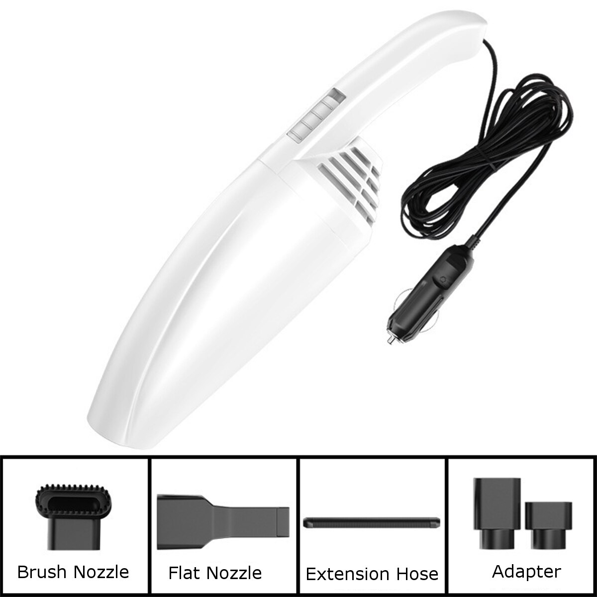Wireless Car Vacuum Cleaner 6000Pa Rechargeable Portable Handheld Mini Cordless Auto Vacuum Cleaner For Car Vaccum Vacum: White